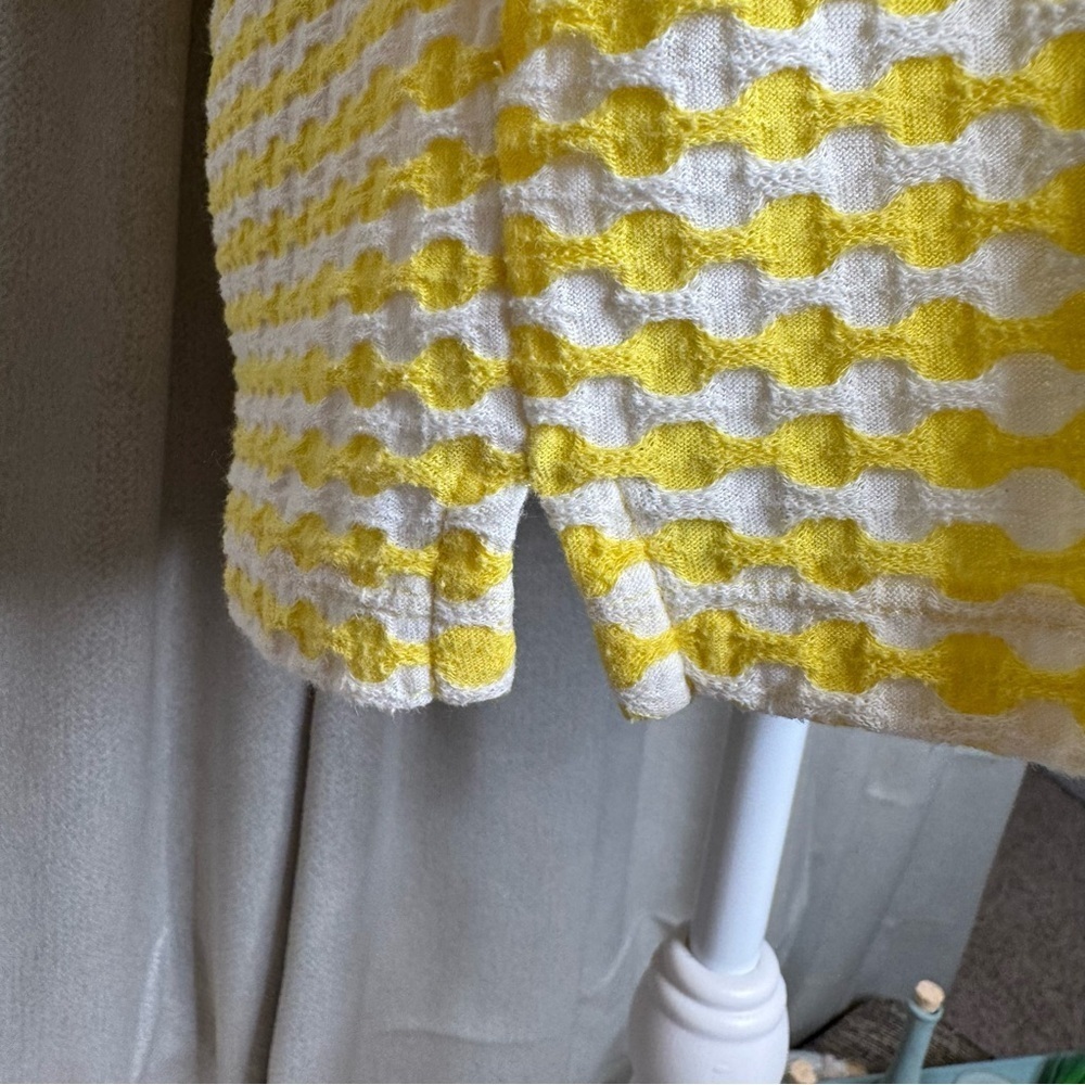 Kim Rogers Yellow & White Geometric Print Top – Size Large - Picture 4 of 9